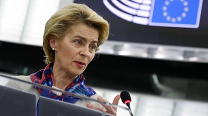 La presidenta de la Comisión Europea, Ursula von der Leyen, este martes.