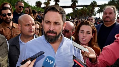 El líder de Vox, Santiago Abascal en Almería, el pasado 19 de noviembre. 