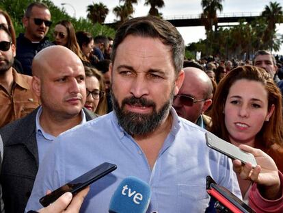 El líder de Vox, Santiago Abascal en Almería, el pasado 19 de noviembre.