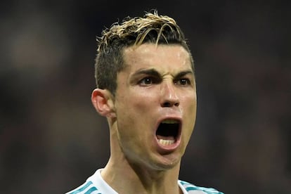El grito de Cristiano después de marcar el segundo gol al PSG.