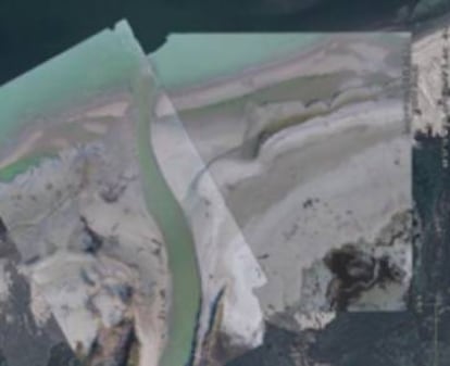 Un fotomosaico de la zona costera creado con imágenes de un dron.