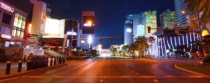 A Strip de Las Vegas, vazia desde o dia 5 de maio. 
