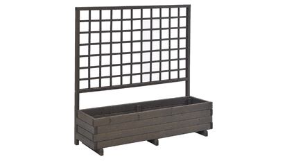 Jardinera de madera con enrejado, disponible en dos colores