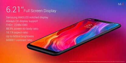 La pantalla del Xiaomi Mi 8 tiene un gran tamaño y el ya popular notch