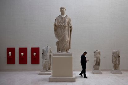Patio de la estatuaria en el Museo de Cádiz, fotografiado el 12 de abril de 2024.