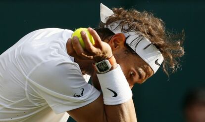 Nadal, durante el partido contra Brown.