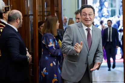 El fiscal general, Álvaro García Ortiz, a su llegada al Congreso de los Diputados con motivo de la celebración del Día de la Constitución, el pasado viernes.