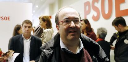 El primer secretario del PSC, Miquel Iceta, a su salida del Comit&eacute; Federal del PSOE celebrado el domingo. 