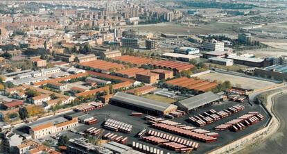 Estado de las cocheras de Buenavista antes de ser demolidos los edificios.