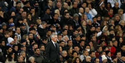 Ancelotti durante el partido ante el Levante