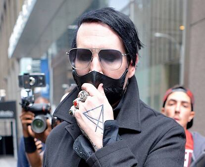 El cantante Marilyn Manson en Nueva York este martes