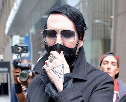 El cantante Marilyn Manson en Nueva York este martes