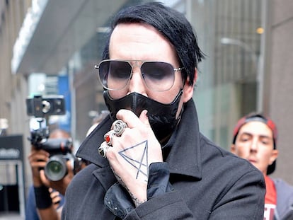 El cantante Marilyn Manson en Nueva York este martes