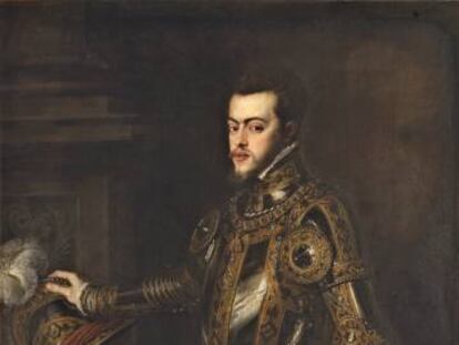 Retrato de Felipe II, realizado por Tiziano.