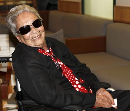 Chavela Vargas en su visita a la Residencia de Estudiantes.