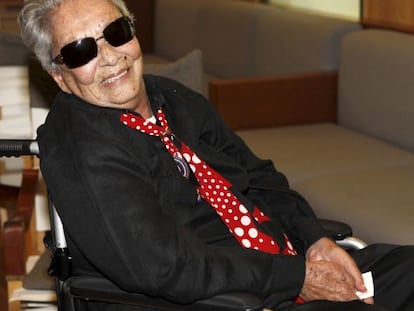 Chavela Vargas en su visita a la Residencia de Estudiantes.