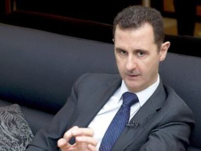 El Asad durante la entrevista, en una imagen de la agencia oficial siria.