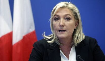 La líder del Frente Nacional, Marine Le Pen, el viernes en Nanterre.