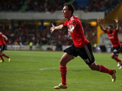 Rodrigo Machado celebra un gol esta temporada.