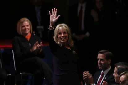 Jill Biden, esposa del vicepresidente, también ha querido acompañarlo en la cita, que se ha celebrado en el Center College de Kentucky.