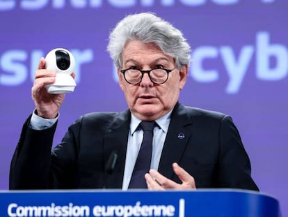 El comisario de Mercado Interior, Thierry Breton, durante una rueda de prensa en Bruselas.