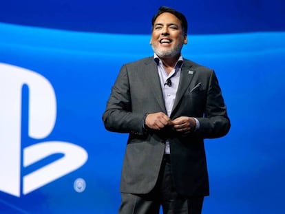 Shawn Layden, durante la conferencia de Sony en el E3 2015.
 
 