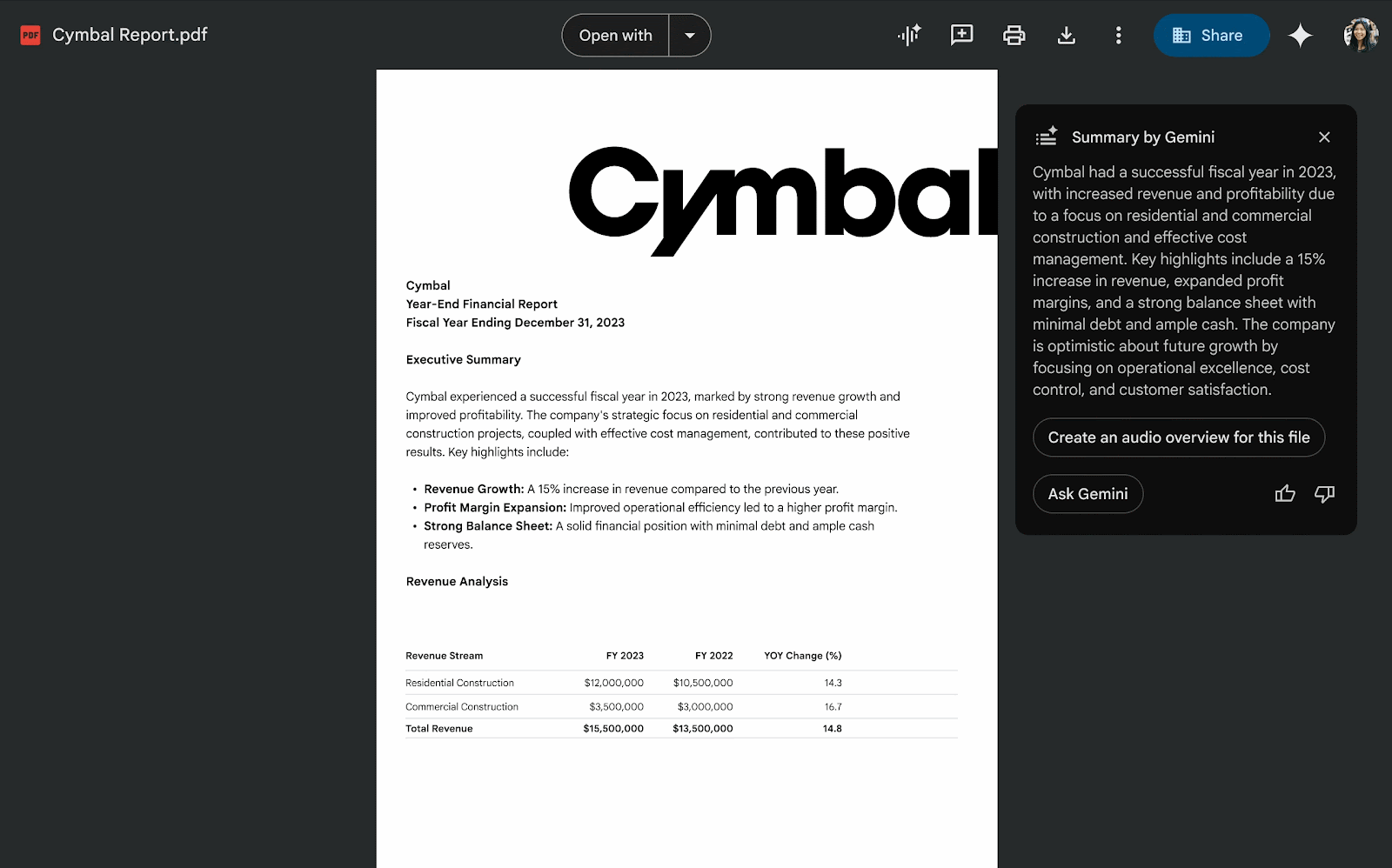 Uso del resumen de audio en Google Drive generado por IA