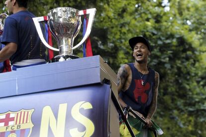 Neymar durant la celebració.