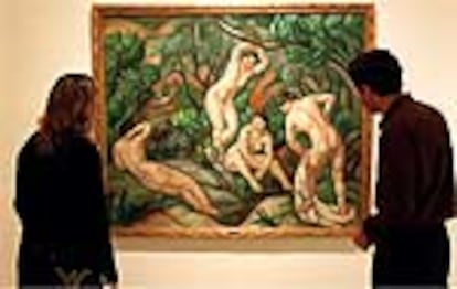 &#39;La primavera&#39; pintura de 1915 del pintor catalan Joaquim Sunyer inspirada en la obra de Cezanne