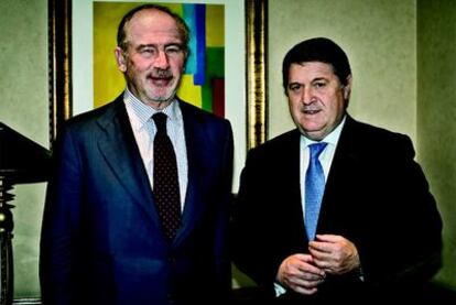 Rodrigo Rato y José Luis Olivas, presidentes de Caja Madrid y Bancaja.