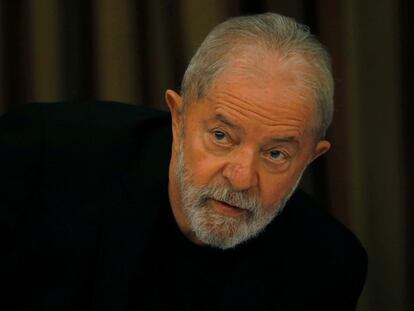 El expresidente Lula en una reunión del Partido de los Trabajadores en febrero de este año, en Brasilia.