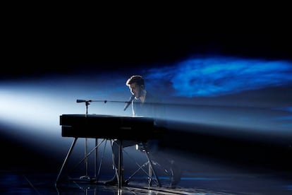 Duncan Laurence, representante de Holanda, en un ensayo esta semana en Tel Aviv