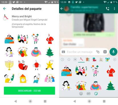 Así son los nuevos Stickers de Navidad de Whatsapp