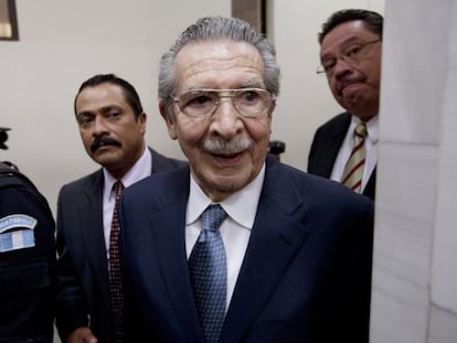 El exdictador Efra&iacute;n R&iacute;os Montt, en una de las vistas previas del juicio, en Ciudad de Guatemala el pasado 24 de enero.