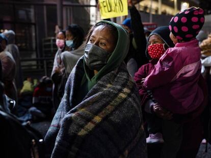 La protesta de migrantes en la frontera de México y Estados Unidos, en imágenes