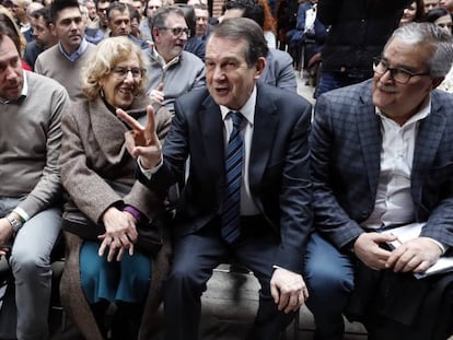 El alcalde de Sevilla,Juan Espadas; el de Valladolid,&Ouml;scar Puente, la de Madrid,Manuela Carmena; el de Vigo y presidente de la FEMP, Abel Caballero, y de Mieres, Anibal V&aacute;zquez.