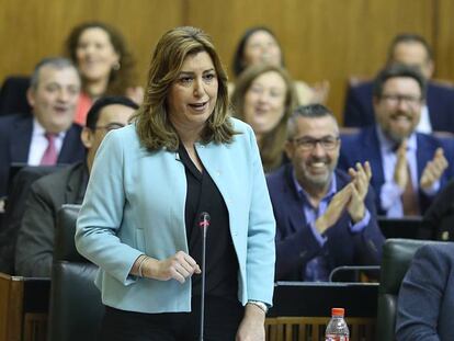 Susana D&iacute;az, este jueves en el Parlamento andaluz.