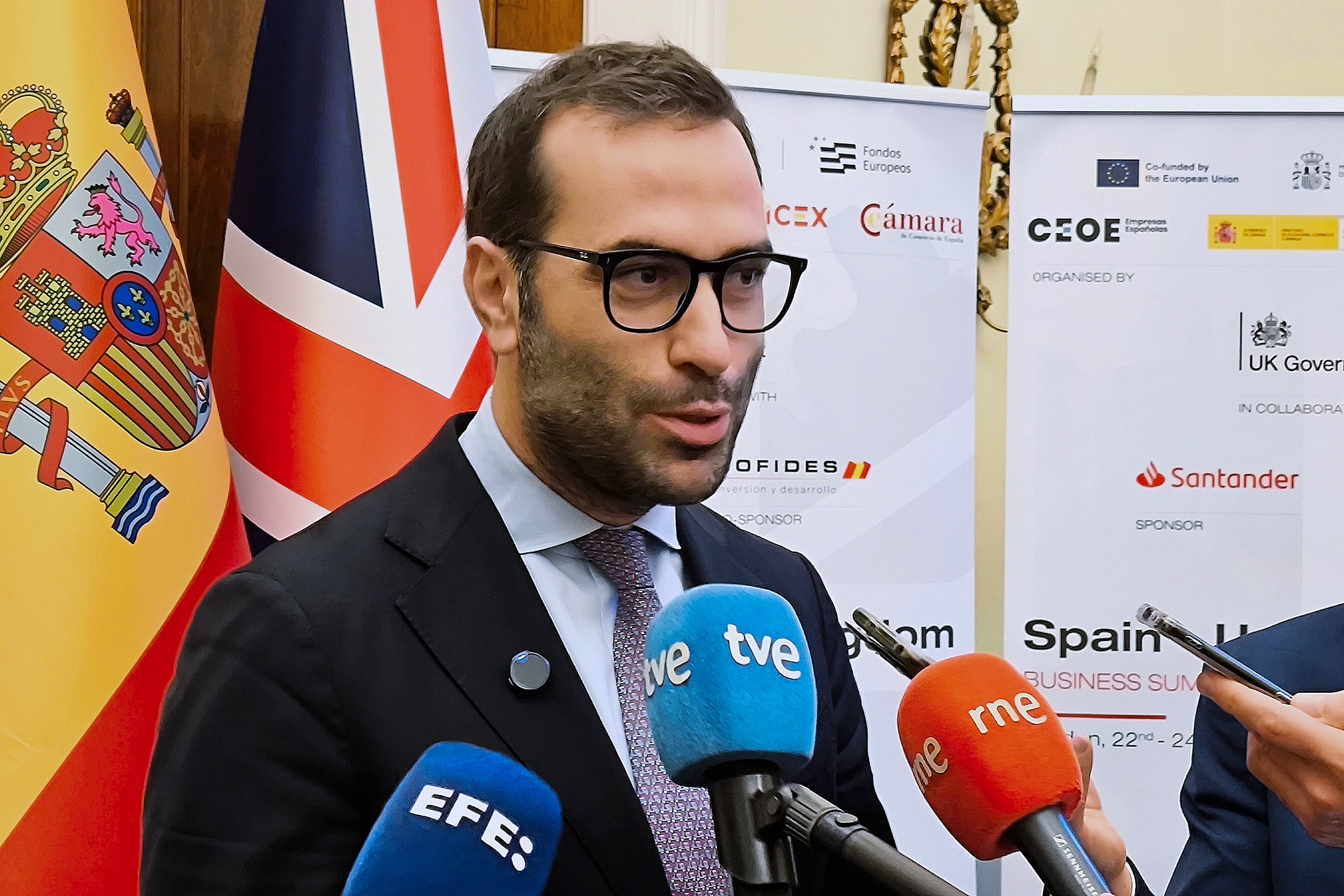 Carlos Cuerpo, este jueves, en el Encuentro Empresarial España-Reino Unido, celebrado en Londres