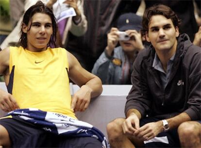 Los tenistas Rafael Nadal y Roger Federer