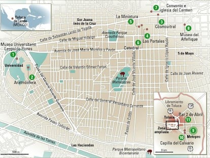 Mapa de Toluca (México).