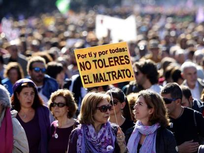 Manifestaci&oacute;n en Madrid contra la Violencia Machista en 2015. 