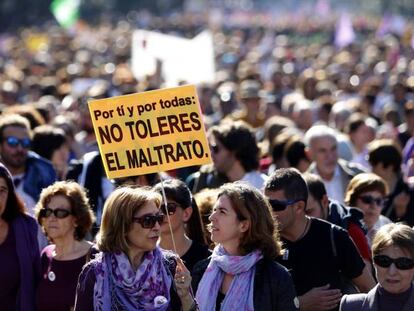 Manifestaci&oacute;n en Madrid contra la Violencia Machista en 2015. 