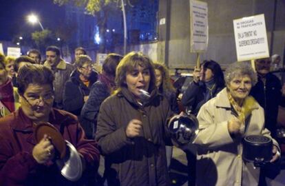 Marcha de portesta de los vecinos del barrio barcelons de Trinitat Vella en contra los traficantes y toxicmanos.