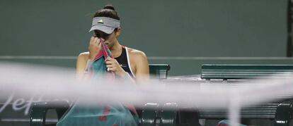 Muguruza, durante el partido contra Vickery en Indian Wells.