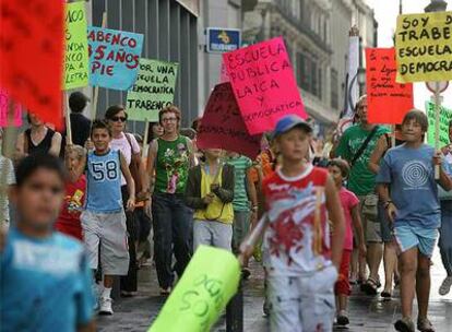 Alumnos del colegio Trabenco en Leganés, en una protesta el pasado día 13.