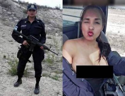 La imagen de la agente que se hizo viral.