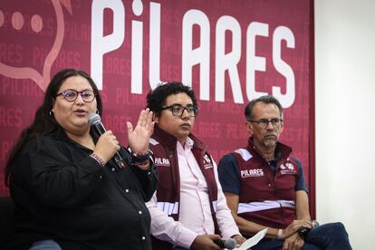 Citlalli Hernández, secretaria general de Morena, durante uno de los diálogos sobre la reforma judicial, el 13 de junio en Ciudad de México.