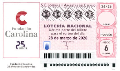 Décimo de Lotería Nacional del sábado 28 de marzo de 2026