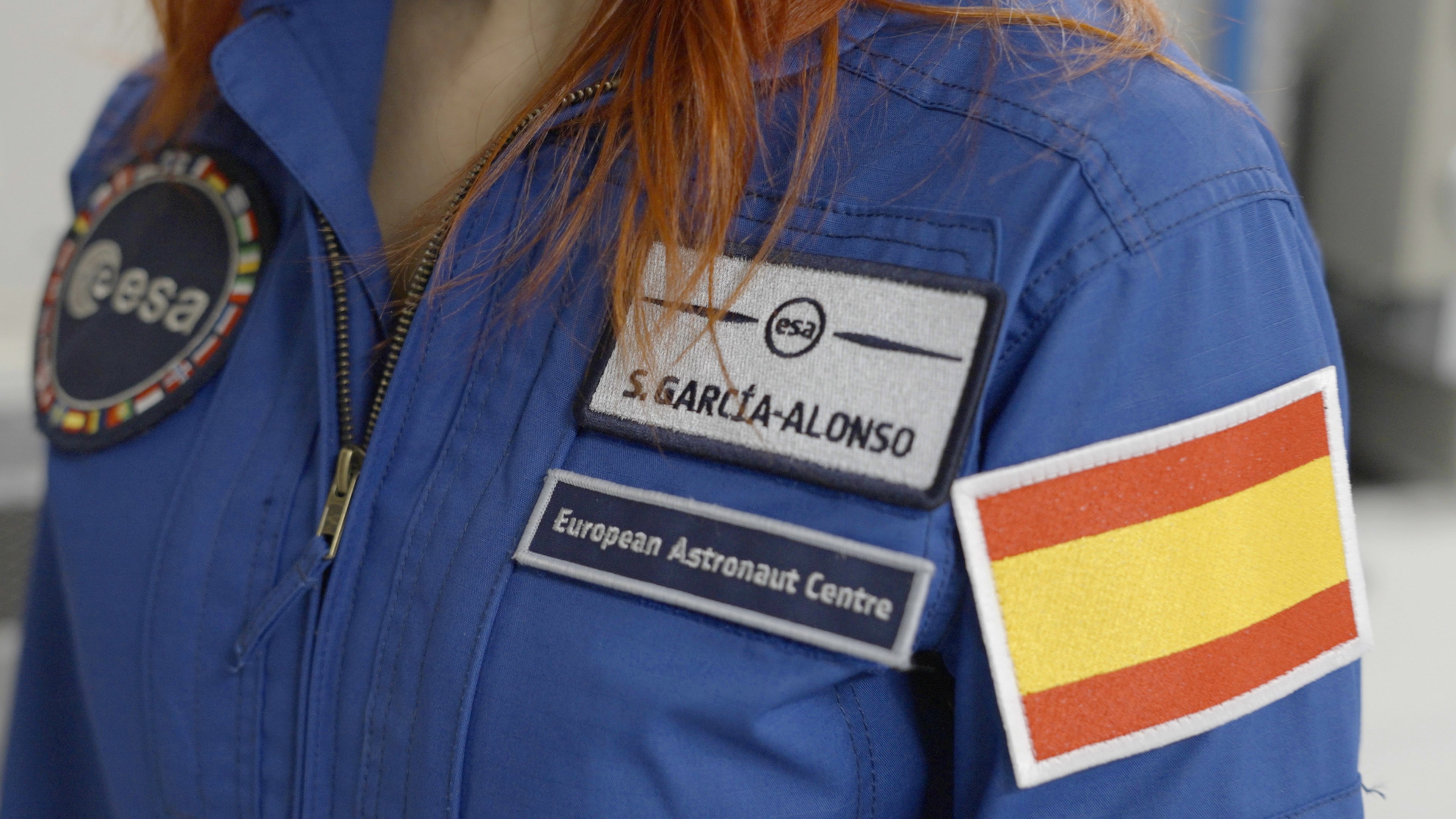 El nuevo traje de vuelo de la astronauta española Sara García.