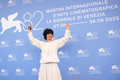 La directora Teona Strugar Mitevska, antes de la rueda de prensa de 'Mother', en el festival de Venecia.